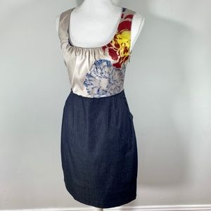ELIE TAHARI Silk Denim skirt sheath career Dress